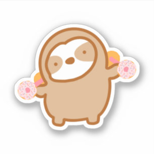 Sticker Paresseux Mignon de Gym Donut