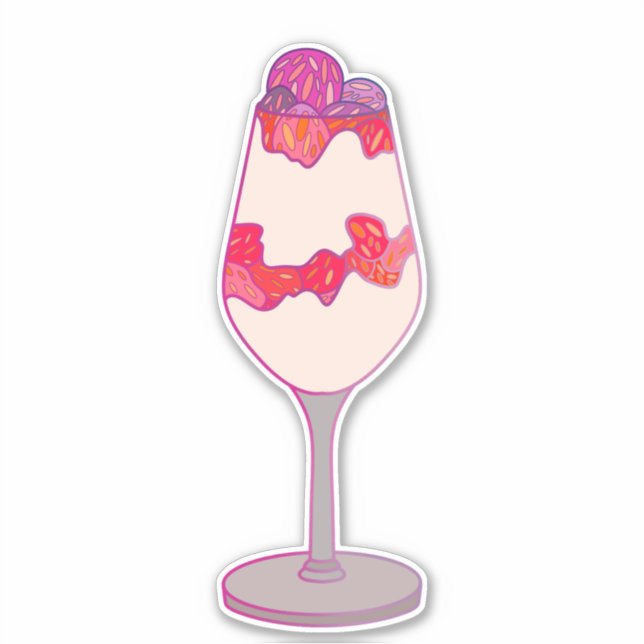 Sticker Parfait aux fraises (Devant)