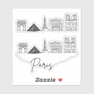 Sticker Paris City Skyline