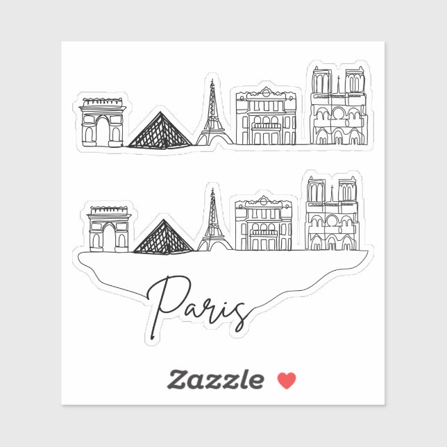 Sticker Paris City Skyline (Feuille)