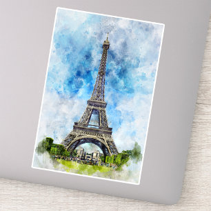 Sticker Paris France Tour Eiffel Aquarelle