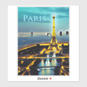 Sticker Paris sous un ciel bleu turquoise