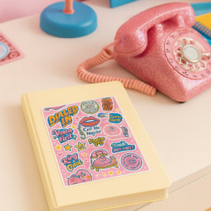 Sticker Parlé Cool Ne Texte Pas Rose                