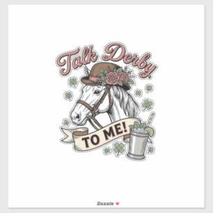 Sticker Parle Derby à Moi Cheval Mint Julep Vintage Chemis