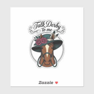 Sticker Parle Derby à Moi Design de Chapeau de Cheval Vint