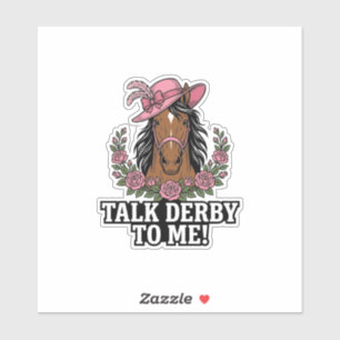 Sticker Parle Derby à Moi Vintage Cheval Rose Derby Design