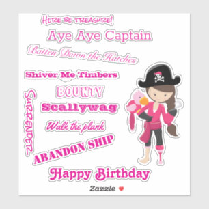 Sticker parler comme une fille Pirate Capitaine