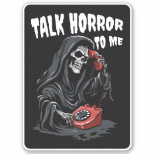 STICKER PARLER HORREUR À MOI GRIM REAPER TÉLÉPHONE ROUGE