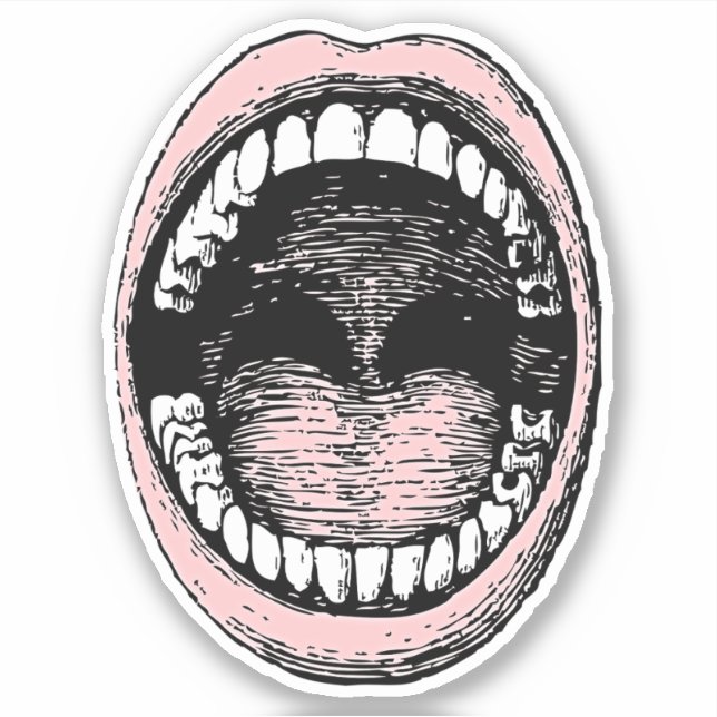 Sticker Parlez votre esprit avec notre bouche ouverte et s (Devant)