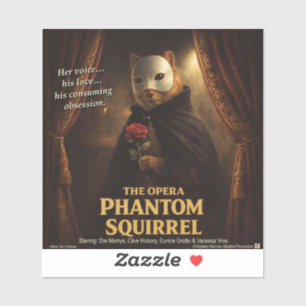 Sticker Parodie de l'Opéra Fantôme Écureuil