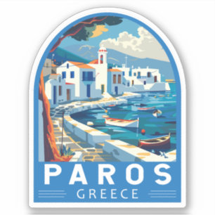 Sticker Paros Grèce Travel Art Vintage