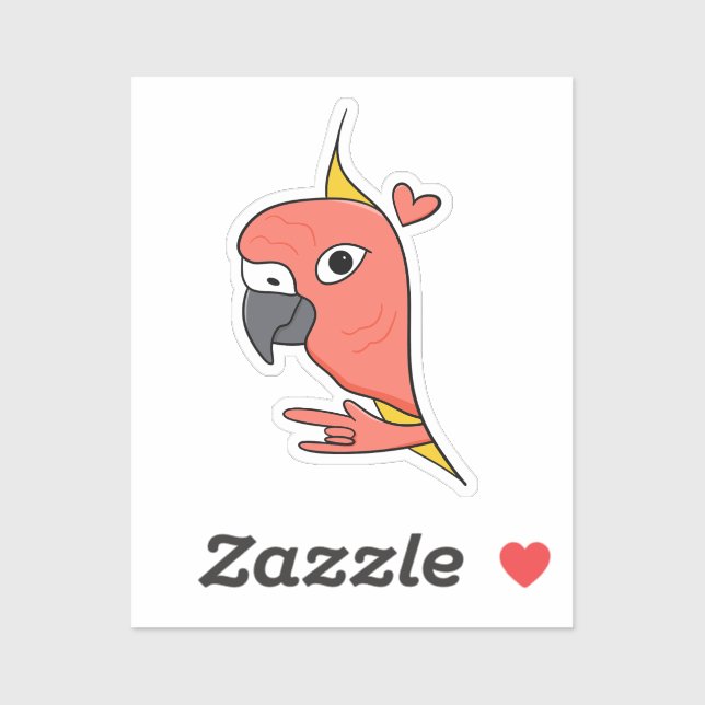 Sticker Parrot ASL I Love You - Design de culture sourde (Feuille)