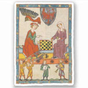 Sticker Partie d'échecs Codex Manesse XIVe siècle