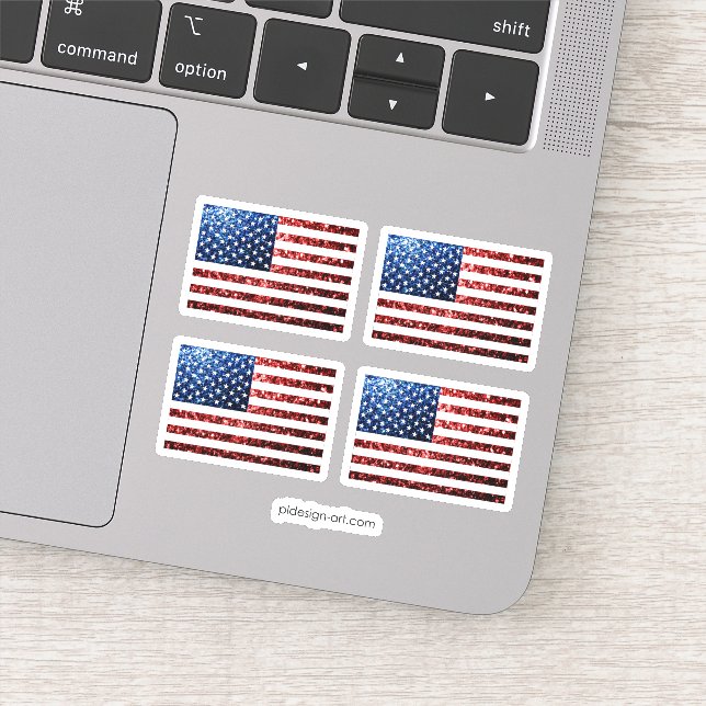 Sticker PARTIES SCINTILLANT américaines drapeau rouge bleu (Détail)