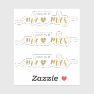 Sticker Parties scintillant d'or M. et Mme Wedding shower 