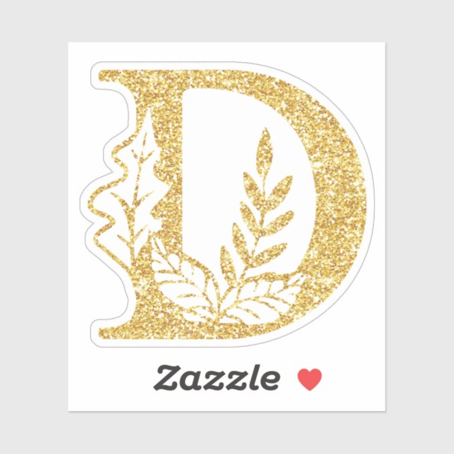 Sticker Parties scintillant d'or Monogramme initial D Viny (Feuille)