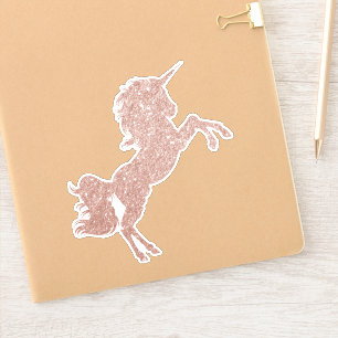 Sticker Parties scintillant d'or rose Unicorn Jolie étince