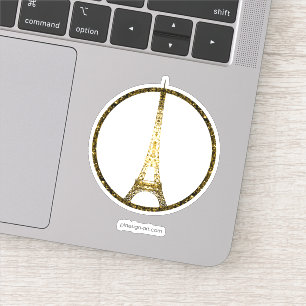 Sticker Parties scintillant d'or Tour Eiffel scintille