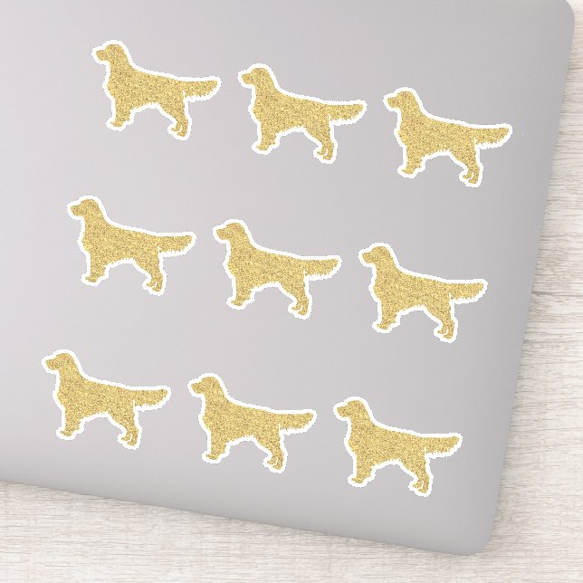 Sticker Parties scintillant Golden Retriever set de 9 Die  (Détail)
