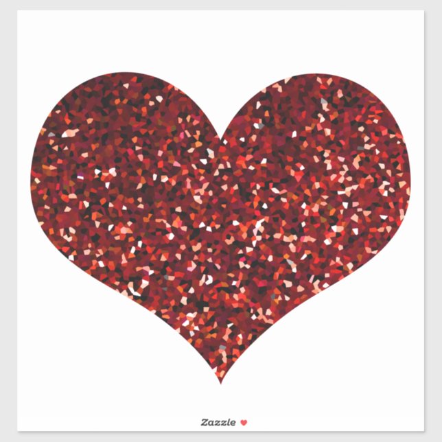 Sticker Parties scintillant rouge de coeur brillant Motif  (Feuille)