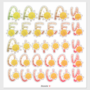 Sticker Parties scintillant Terme Monogramme Floral Vowa A