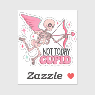 Sticker Pas Aujourd'Hui Génial ! Squelette anti-Valentin