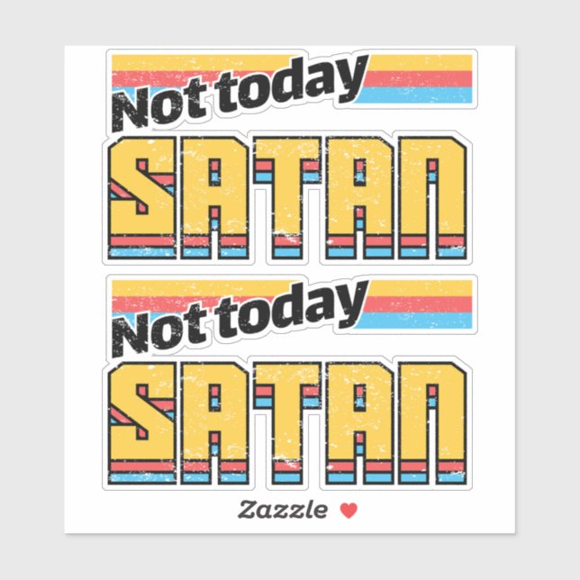 Sticker Pas aujourd'hui Satan Retro (Feuille)