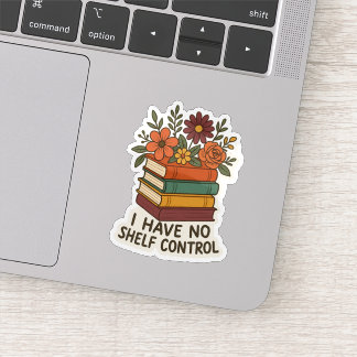 Sticker Pas de contrôle d'étagère, Pile de livre floral