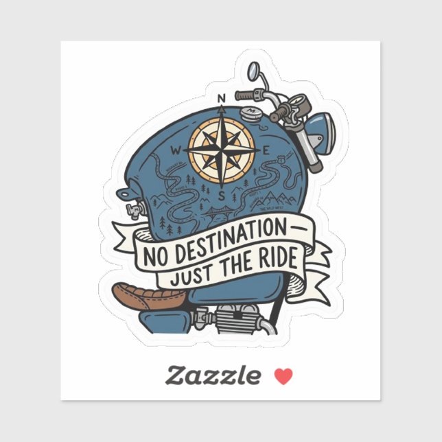 Sticker Pas de destination juste la balade motard moto (Feuille)