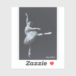 Sticker Pas de Drame, Seulement la Liberté, Ballerine Noir