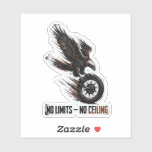Sticker Pas de Limites Pas de Plafond Moto Eagle