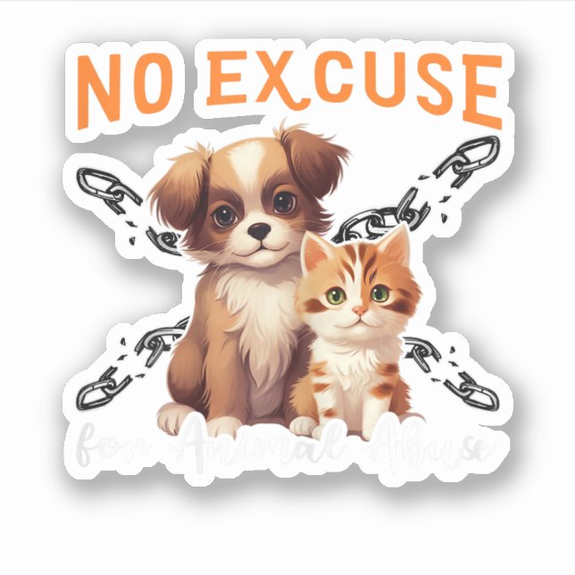 Sticker Pas de mauvais traitements envers les animaux Conc (Devant)