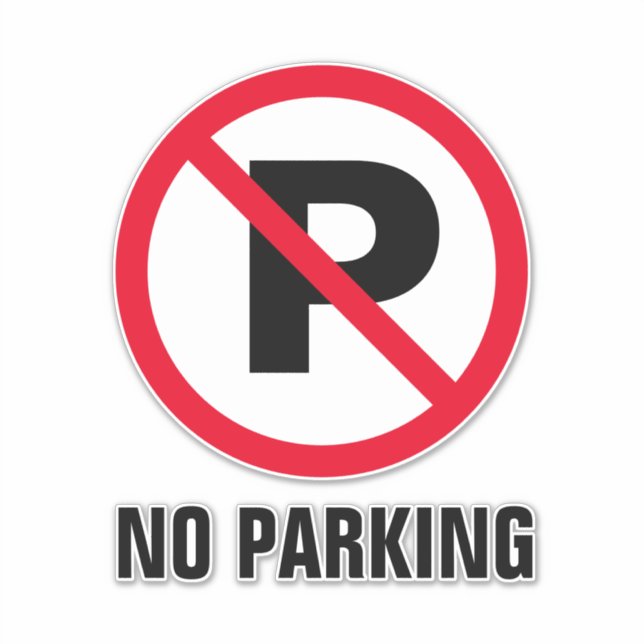 Sticker Pas de parking interdit de garer le panneau rouge  (Devant)