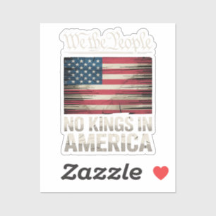 Sticker Pas de rois en Amérique Drapeau américain Vintage