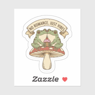 Sticker Pas de romance, juste des vibes | Noyau de champig