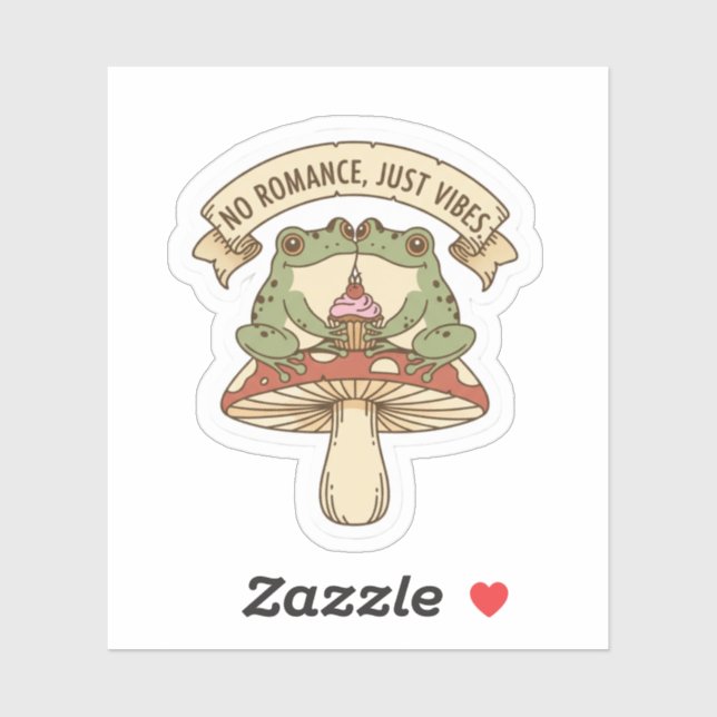 Sticker Pas de romance, juste des vibes | Noyau de champig (Feuille)