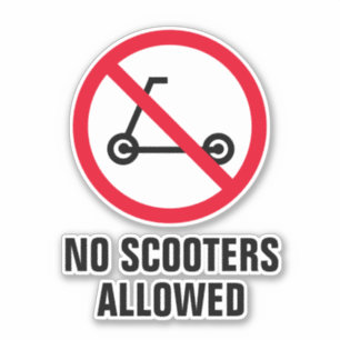 Sticker Pas de scooters électriques permis signe vinyle au