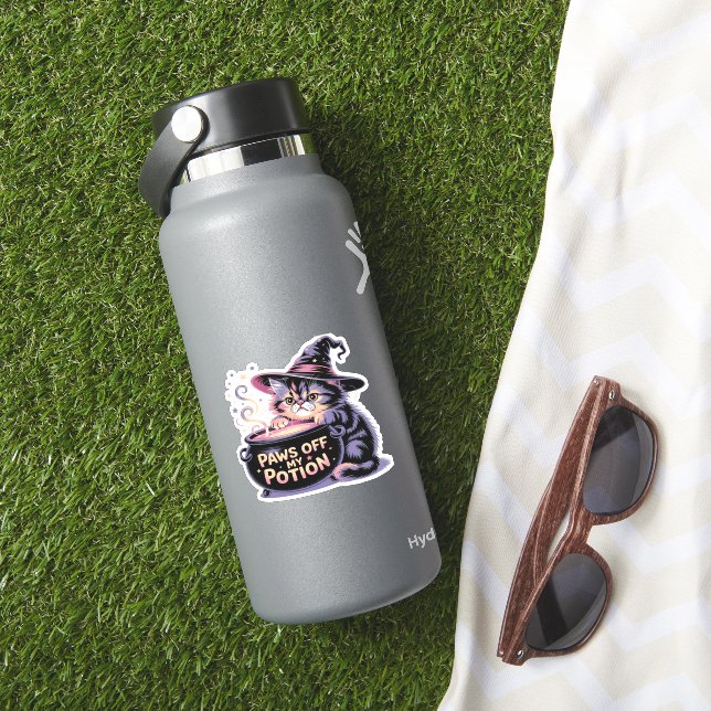 Sticker Passe De Ma Potion, Kawaii Halloween Witch Cat Cla (HydroFlask Insitu)