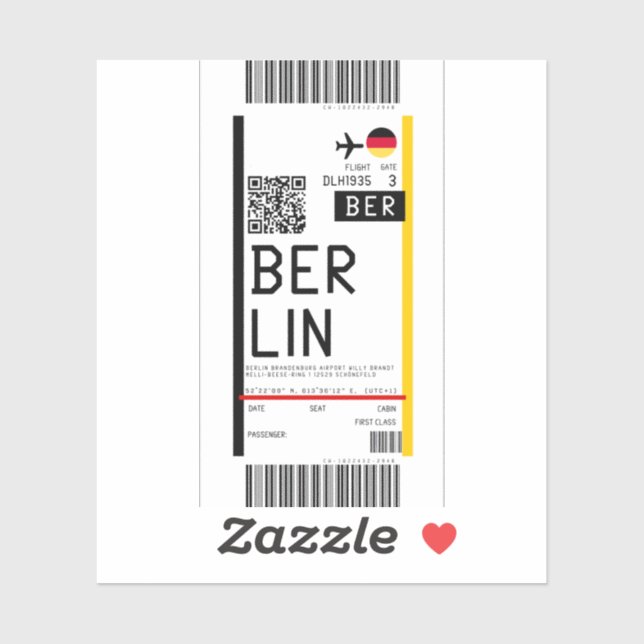 Sticker Passe d'embarquement à Berlin (BER) (Feuille)