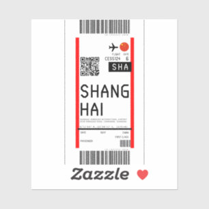 Sticker Passe d'embarquement pour Shanghai (SHA)