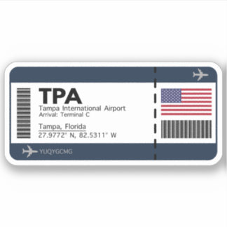 Sticker Passe d'embarquement TPA Tampa - Floride