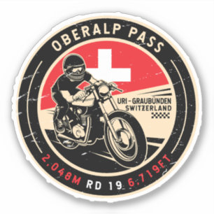 Sticker Passe Oberalp   Suisse   Motorcycle