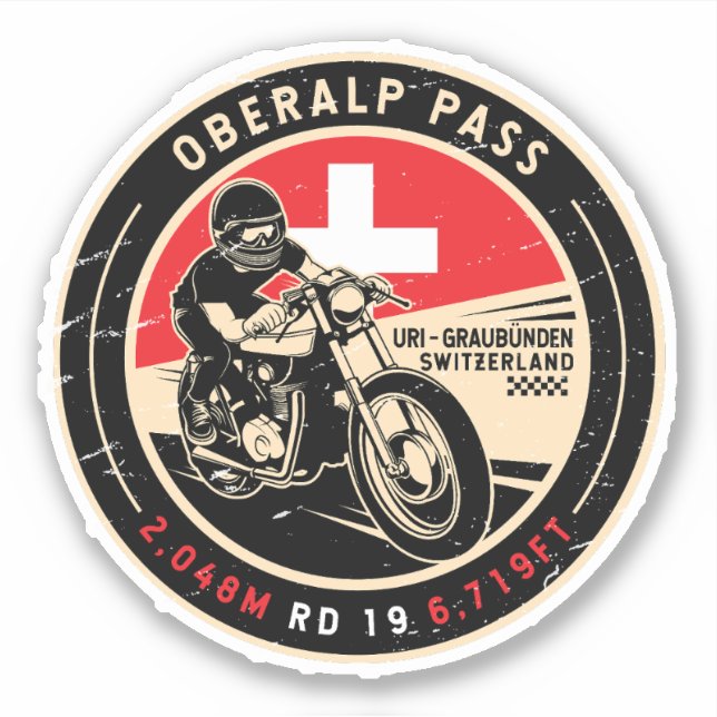 Sticker Passe Oberalp | Suisse | Motorcycle (Devant)