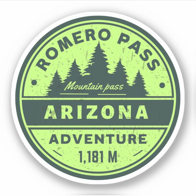 Sticker Passe Romero, Arizona randonnée alpine pass (Devant)