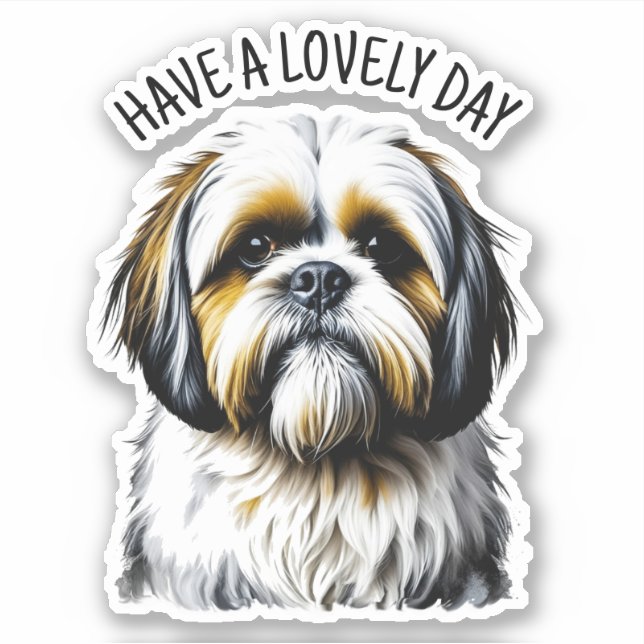Sticker Passez une journée charmante | Shih Tzu mignon (Devant)
