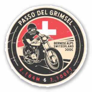 Sticker Passo Del Grimsel   Suisse   Motorcycle