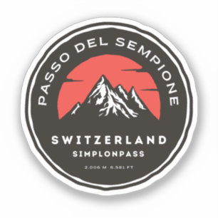 Sticker Passo del Sempione Italie Suisse Montagnes moto
