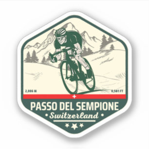 Sticker Passo del Sempione italien suisse Montagnes cyclis