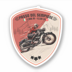 Sticker Passo del Sempione italien suisse Montagnes moteur