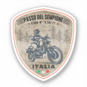 Sticker Passo del Sempione italien suisse Montagnes moto
